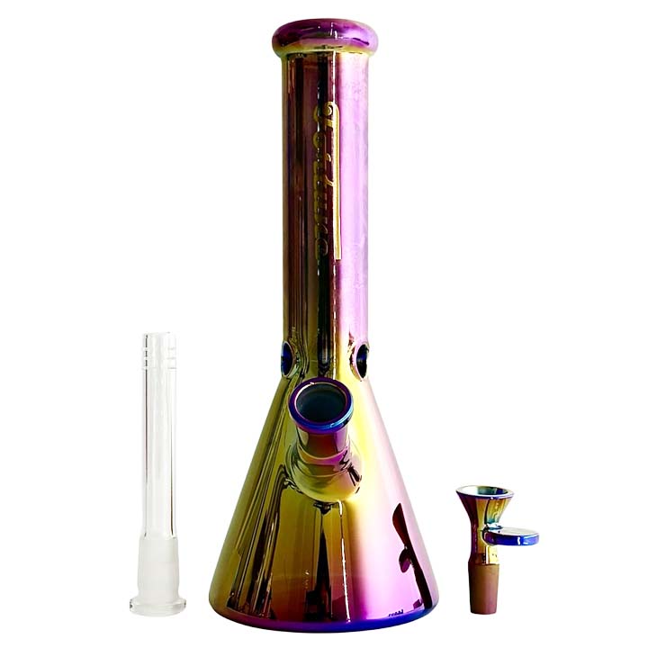 Fortune | 10"  5mm Electroplate Glass Bong- Assorted Colour