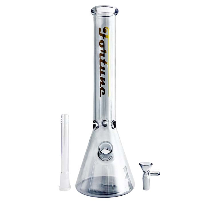 Fortune | 14"  4mm Electroplate Glass Bong- Assorted Colour