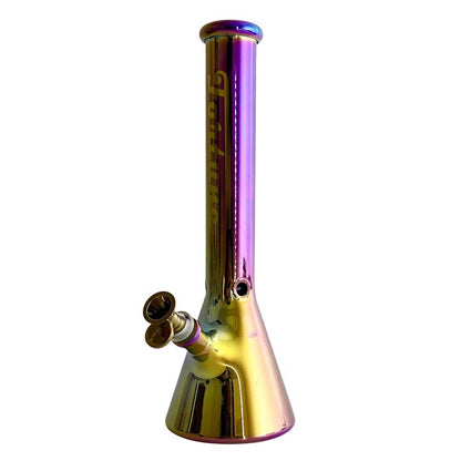 Fortune | 14"  4mm Electroplate Glass Bong- Assorted Colour