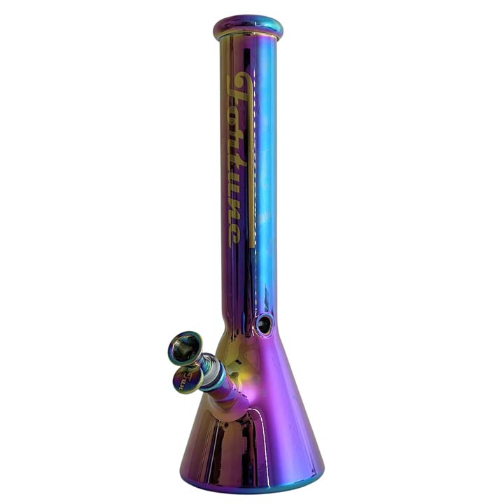Fortune | 14"  4mm Electroplate Glass Bong- Assorted Colour