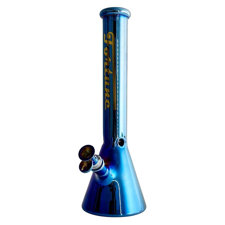 Fortune | 14"  4mm Electroplate Glass Bong- Assorted Colour
