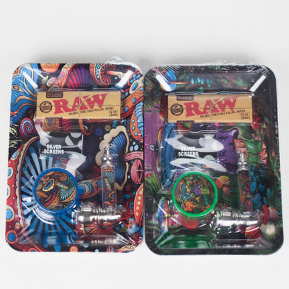 5-in-1 Magic Mushroom Metal Pipe Smoke Set – Grinder, Tray, Rolling Paper & More