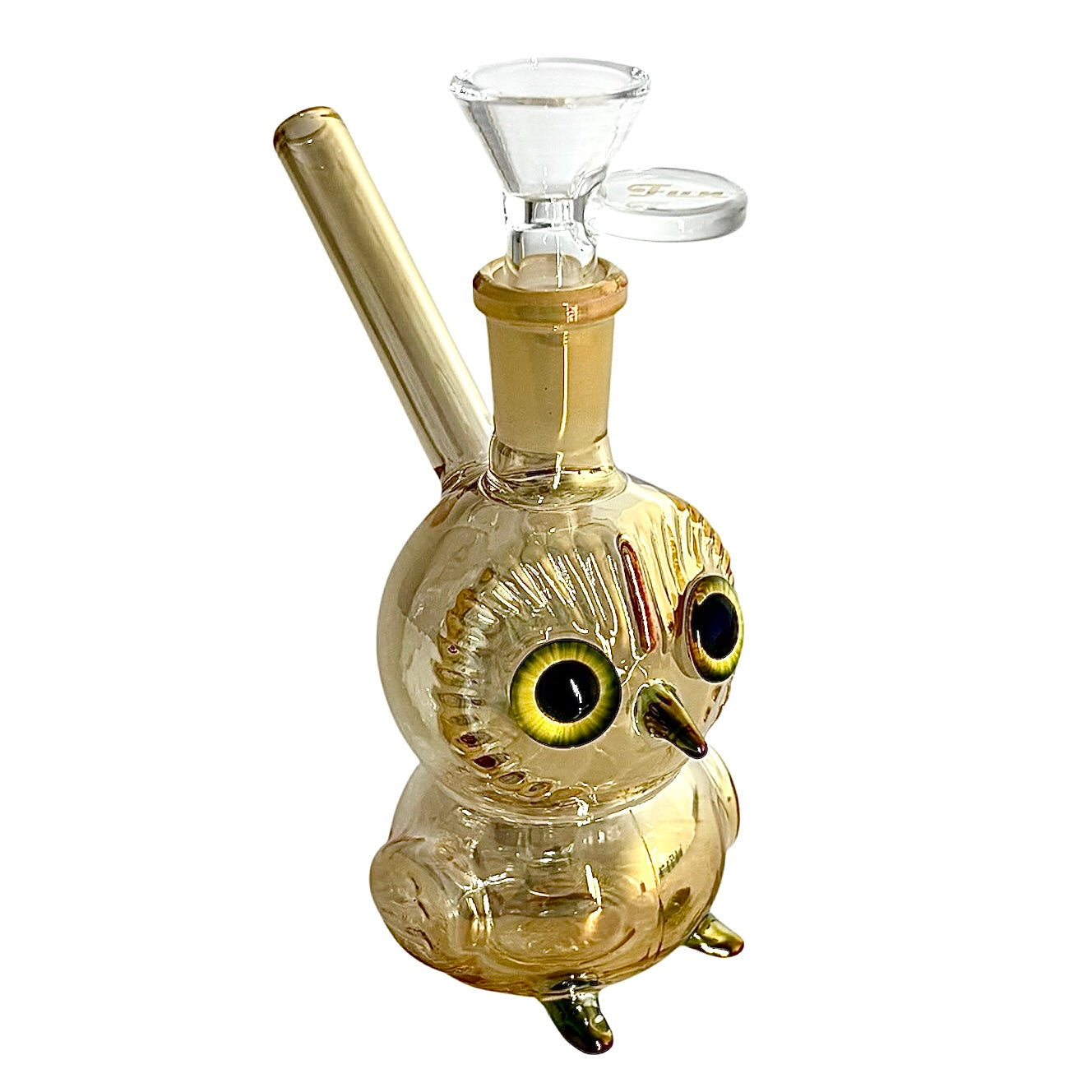 5.5" Owl Design Electroplate Glass Bong – Compact & Stemless