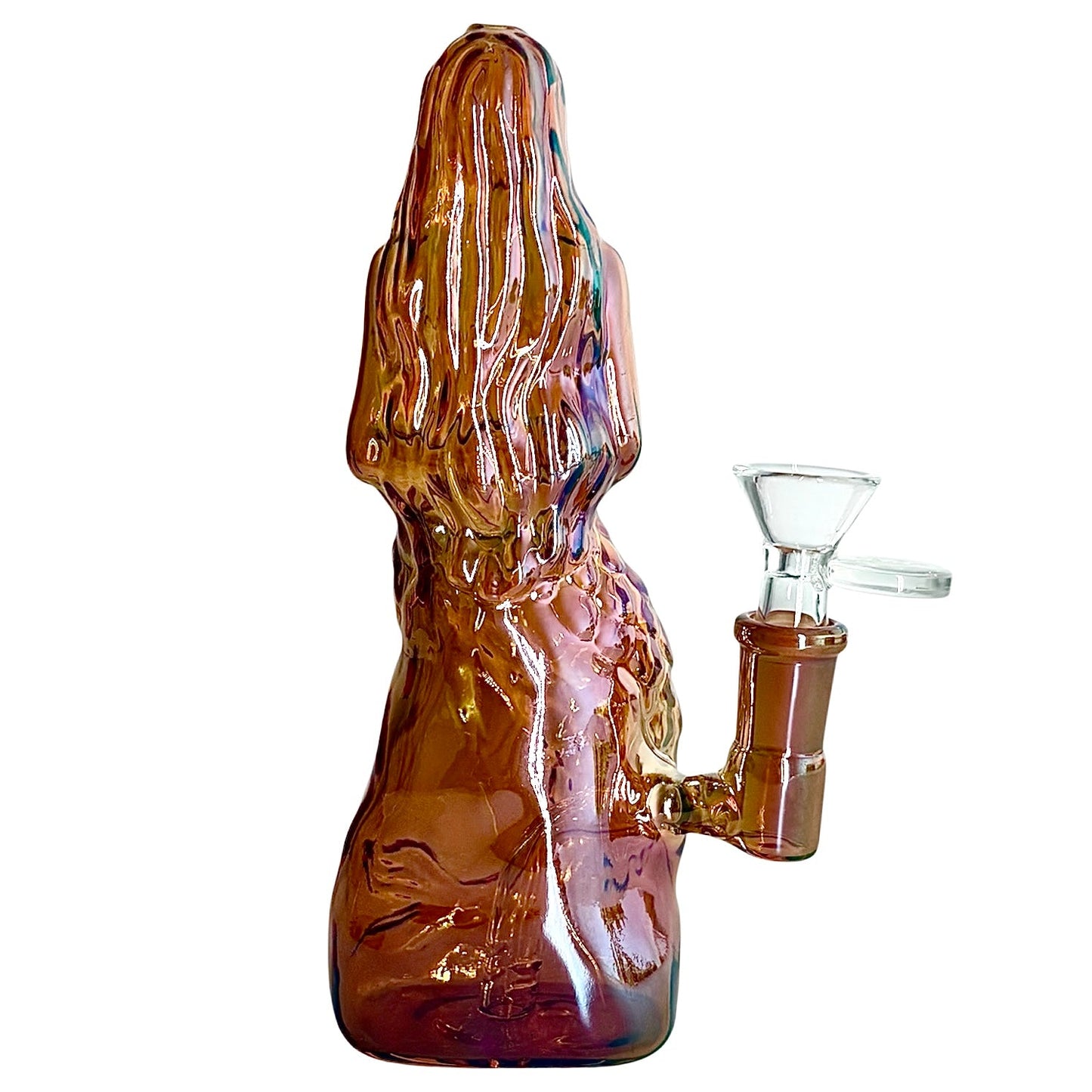 7" Mermaid Design Electroplate Glass Bong – Compact & Stemless