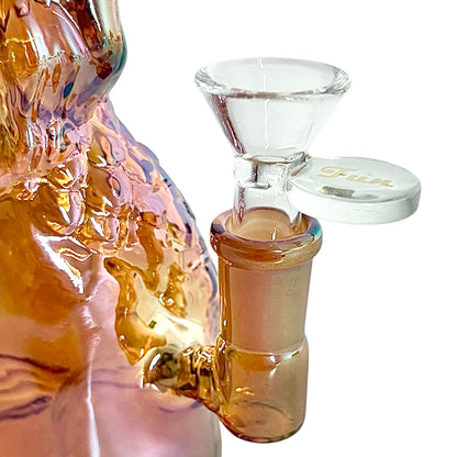 7" Mermaid Design Electroplate Glass Bong – Compact & Stemless