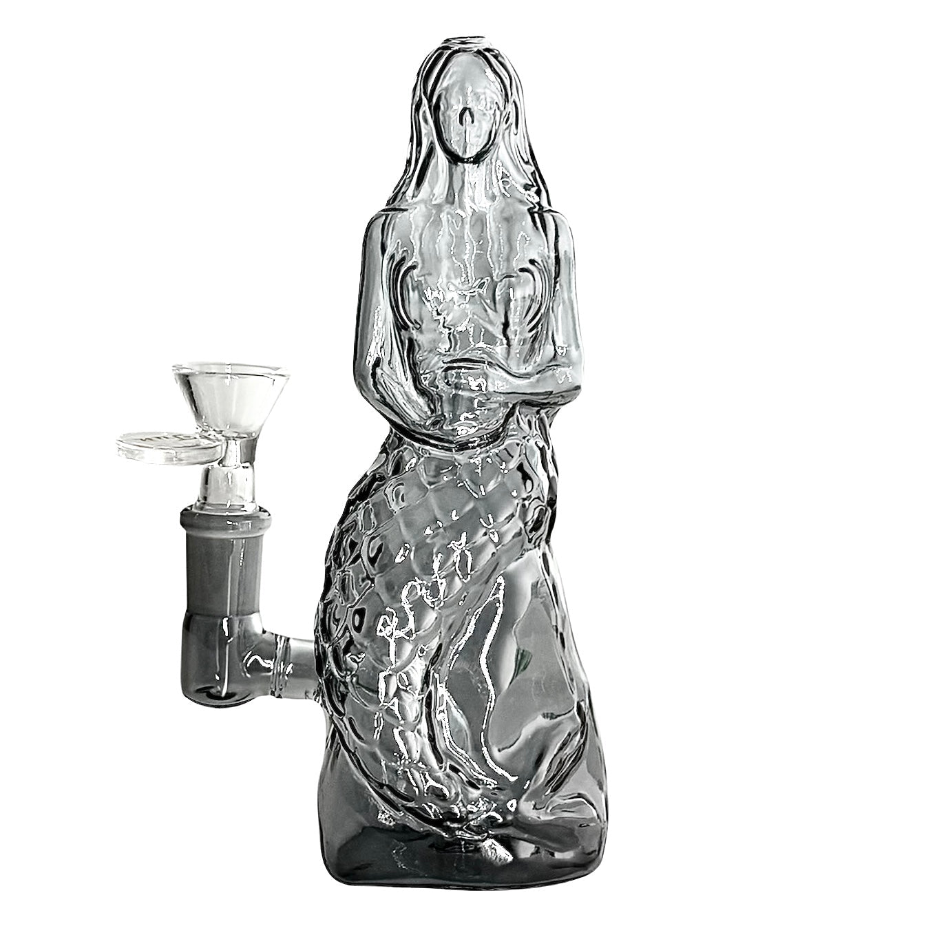 7" Mermaid Design Electroplate Glass Bong – Compact & Stemless