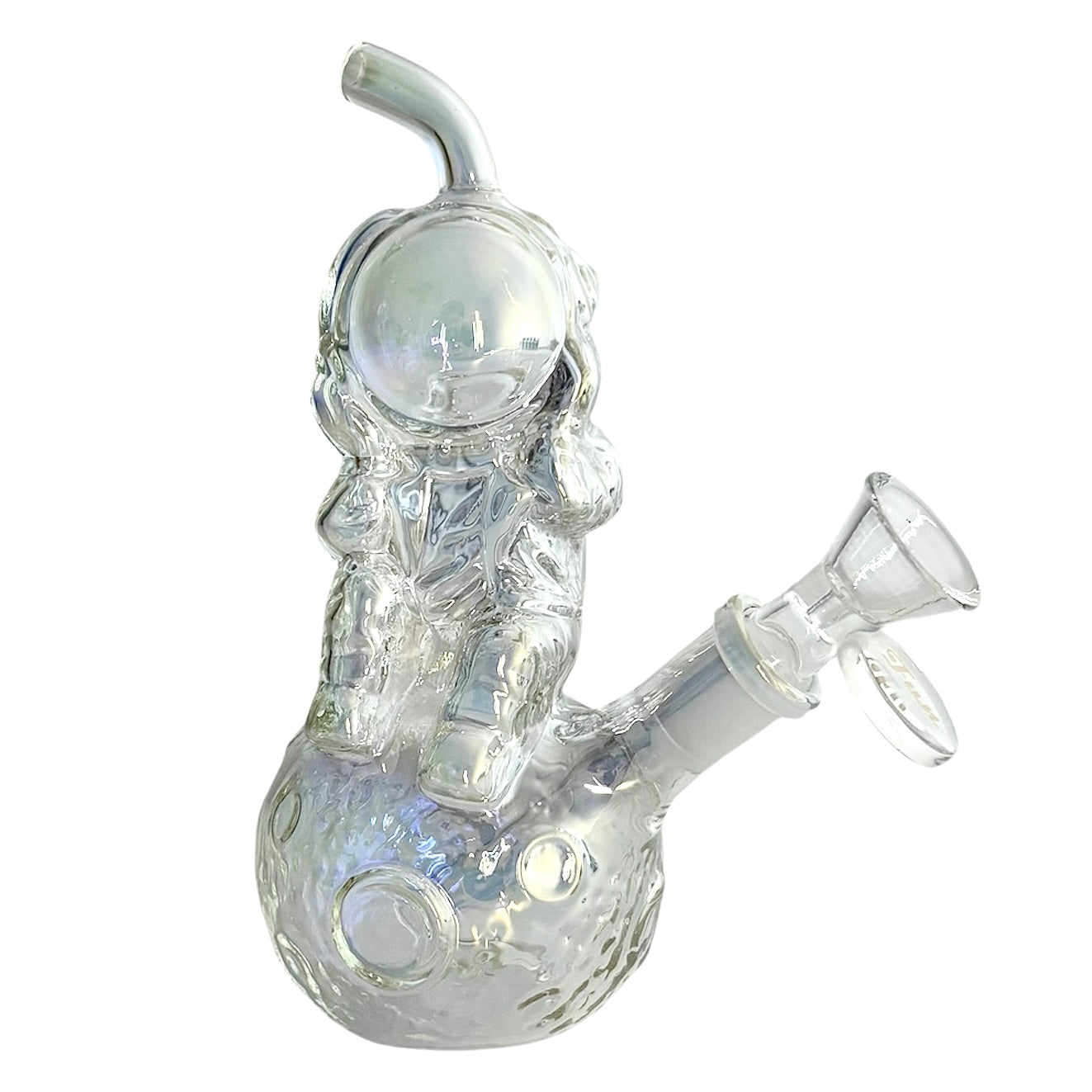6" Astronaut Design Electroplate Glass Bong – Compact & Stemless