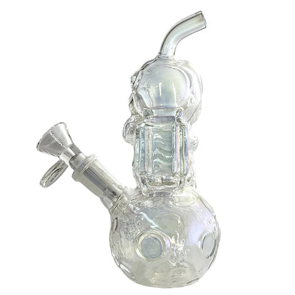 6" Astronaut Design Electroplate Glass Bong – Compact & Stemless