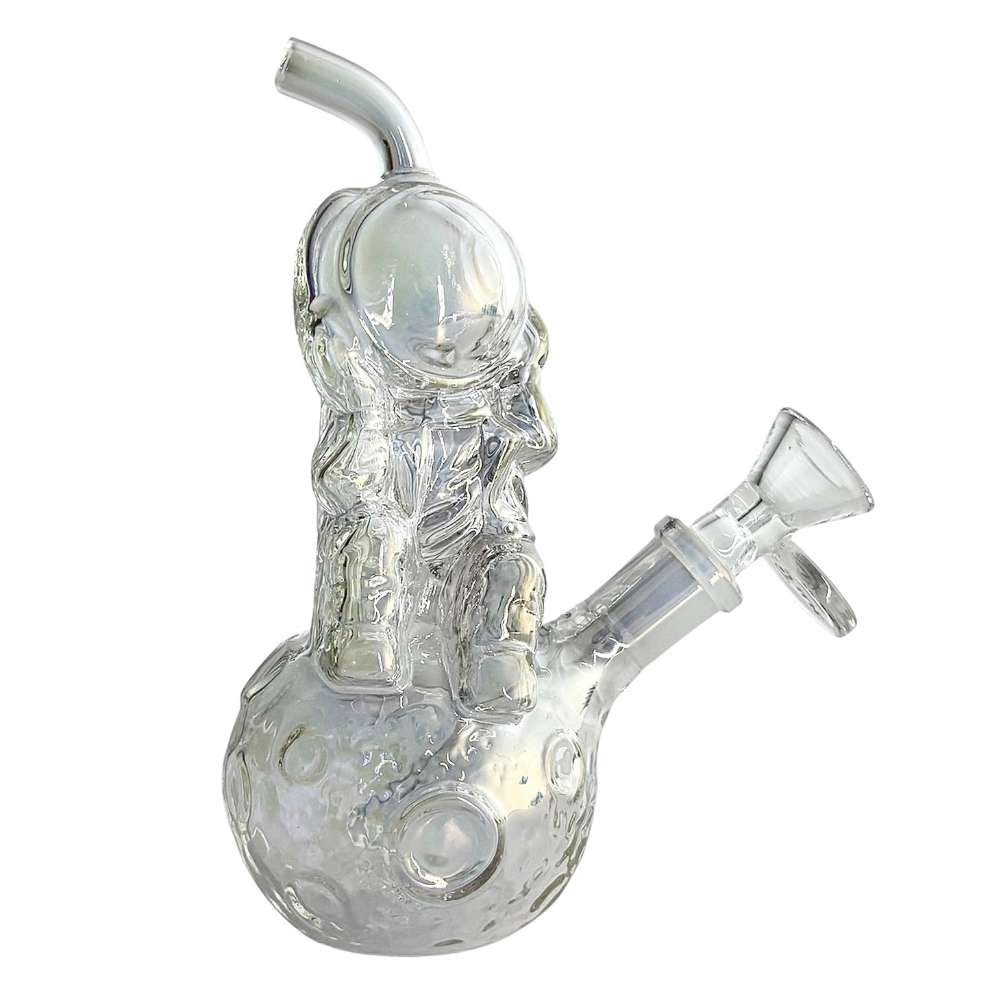 6" Astronaut Design Electroplate Glass Bong – Compact & Stemless