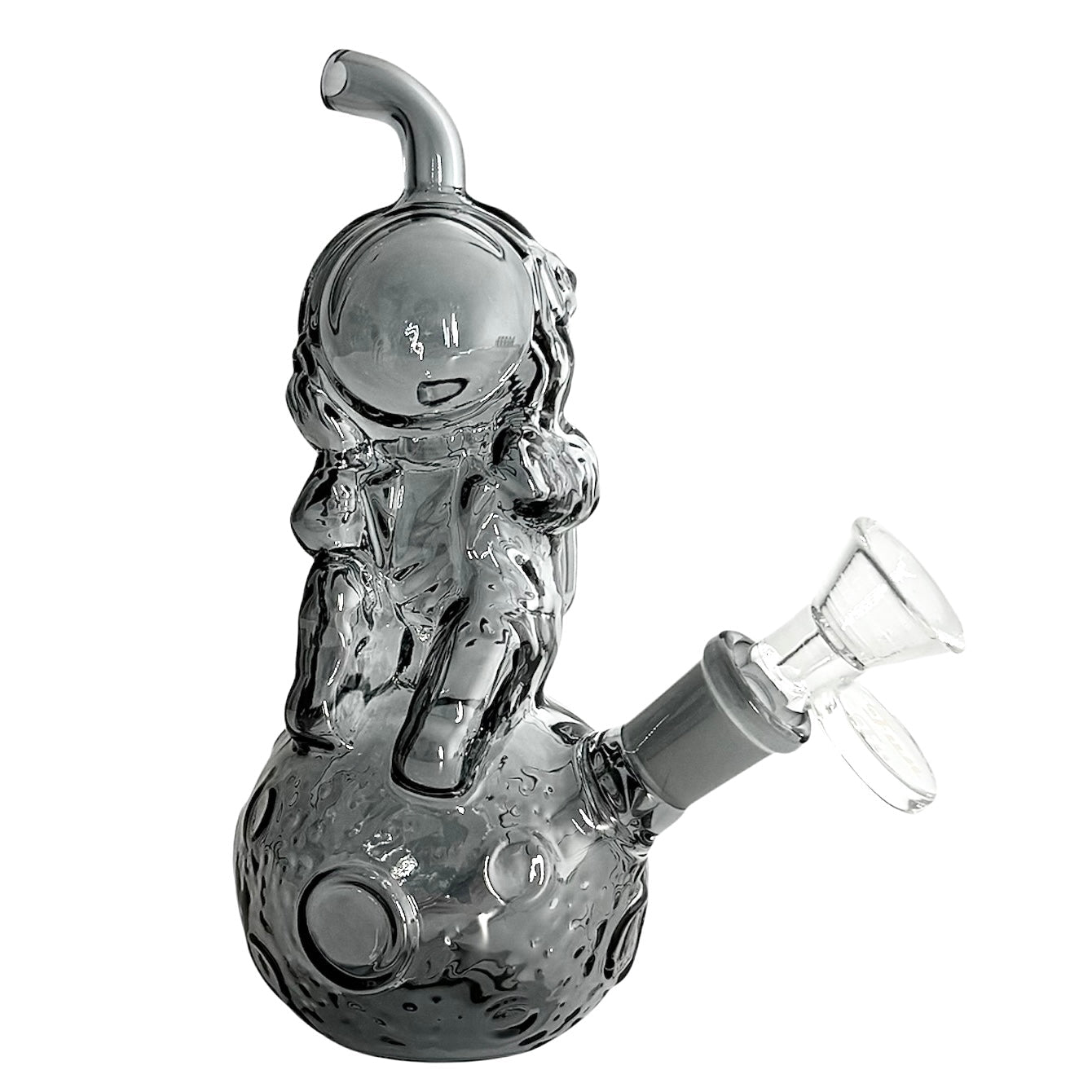 6" Astronaut Design Electroplate Glass Bong – Compact & Stemless
