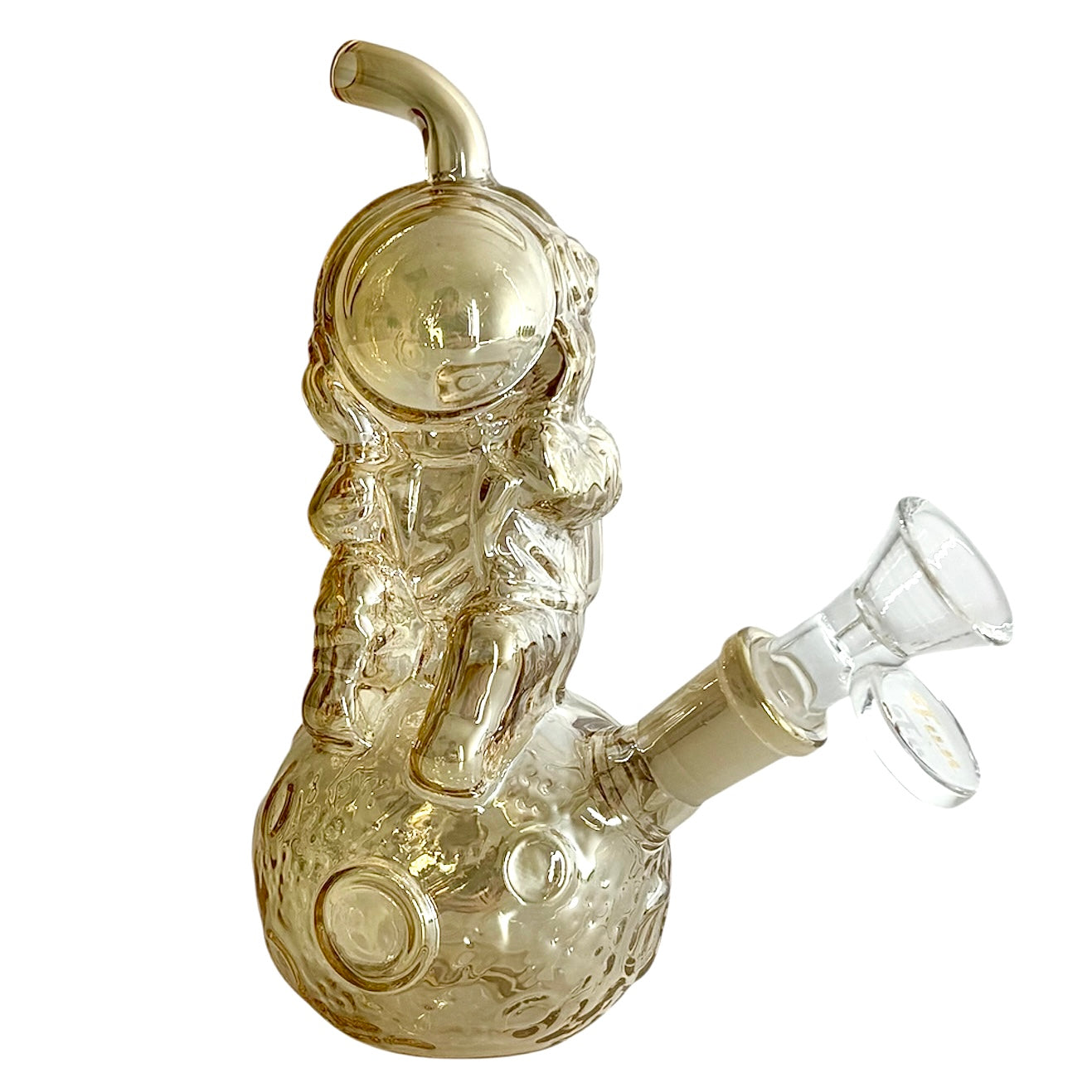 6" Astronaut Design Electroplate Glass Bong – Compact & Stemless