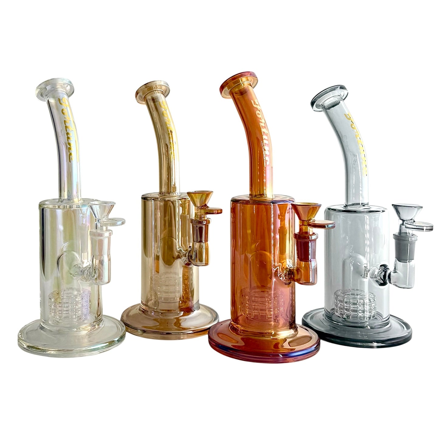 10" Electroplated With Perc Glass Bong