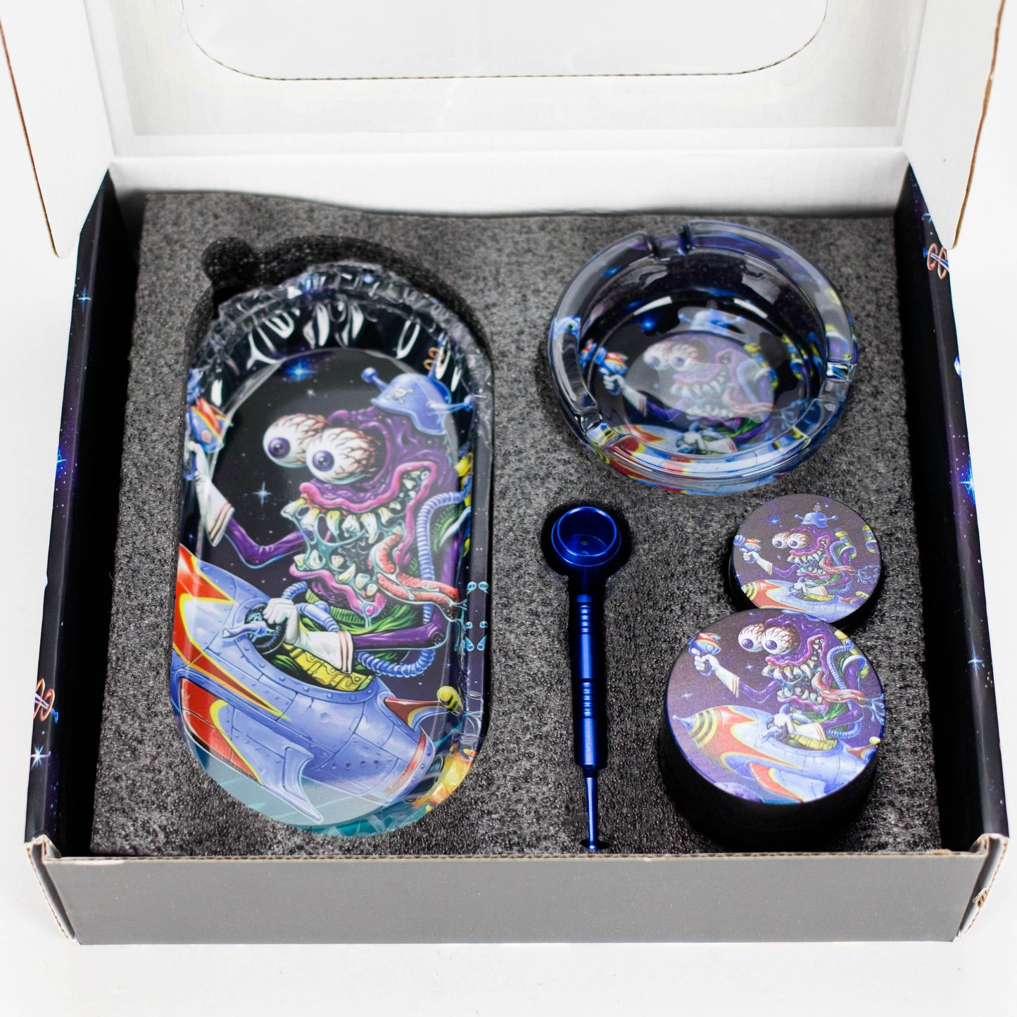 5-in-1 Metal Pipe Smoke Set – Cartoon Design