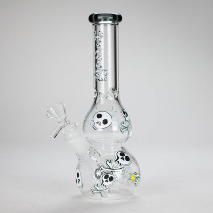 Haze | 9″ Skulls Bubble Glass Bong – Charcoal Black (Mini-P)