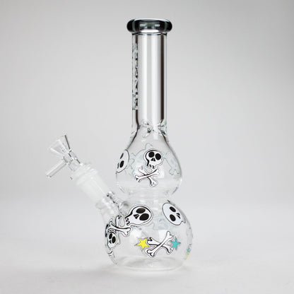 Haze | 9″ Skulls Bubble Glass Bong – Charcoal Black (Mini-P)