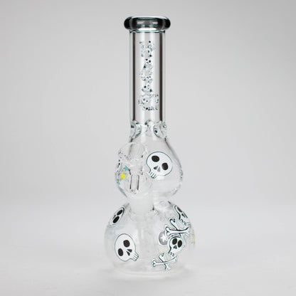 Haze | 9″ Skulls Bubble Glass Bong – Charcoal Black (Mini-P)
