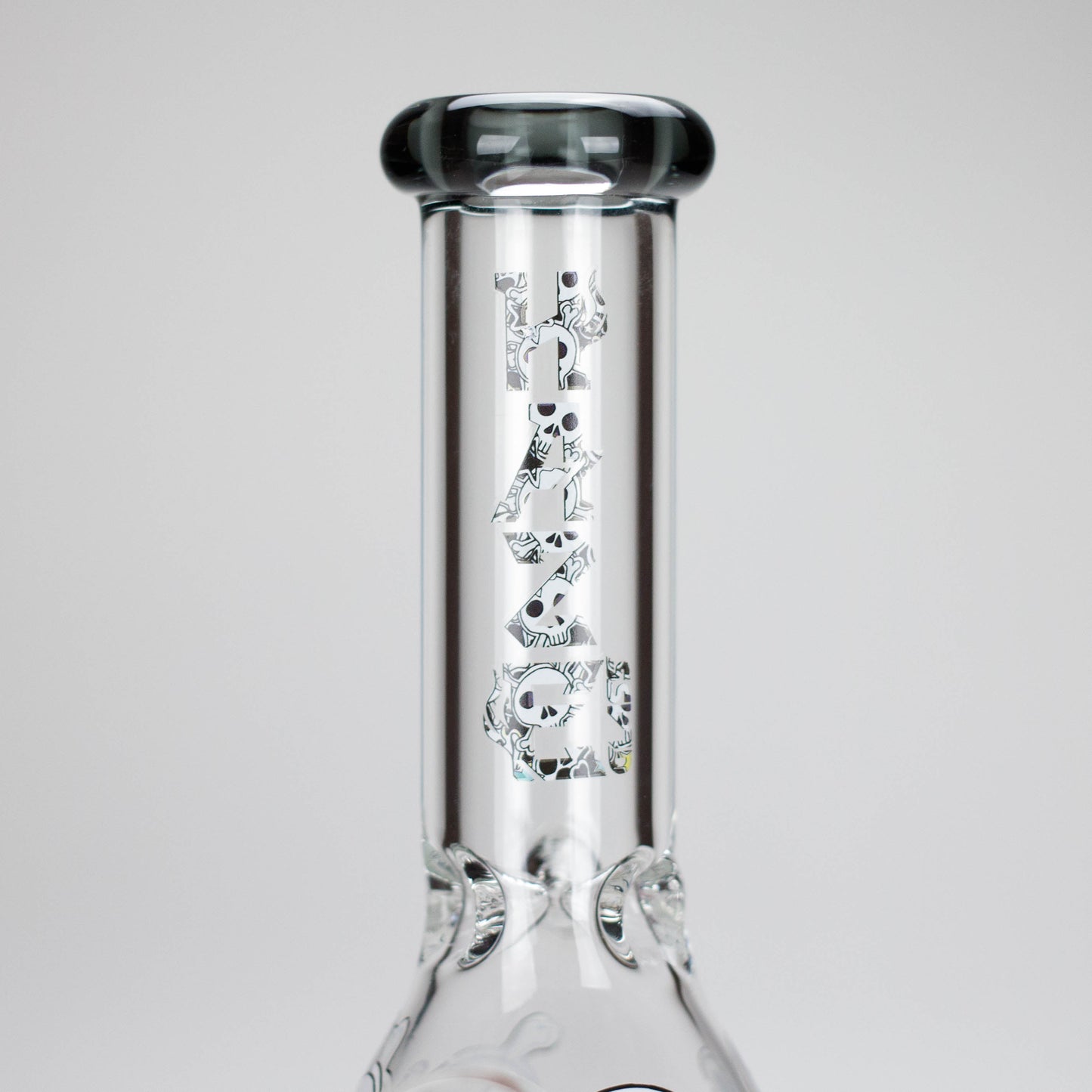 Haze | 9″ Skulls Bubble Glass Bong – Charcoal Black (Mini-P)