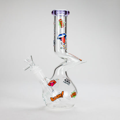 Haze | 9″ Zong Glass Bong with Color Lip – Purple (Mini-W)