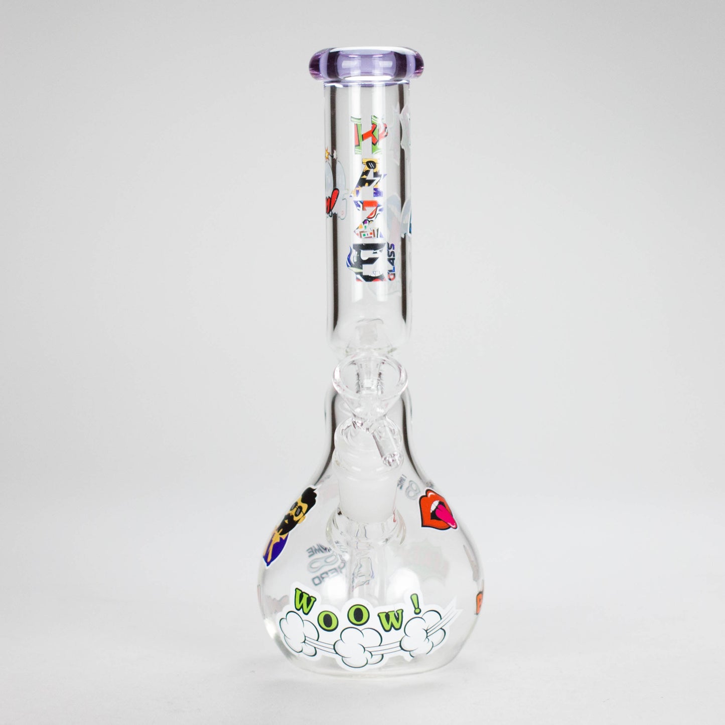 Haze | 9″ Zong Glass Bong with Color Lip – Purple (Mini-W)