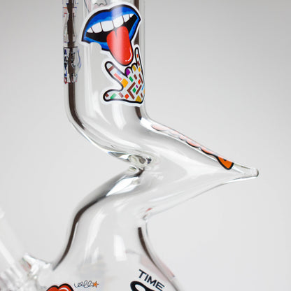 Haze | 9″ Zong Glass Bong with Color Lip – Purple (Mini-W)