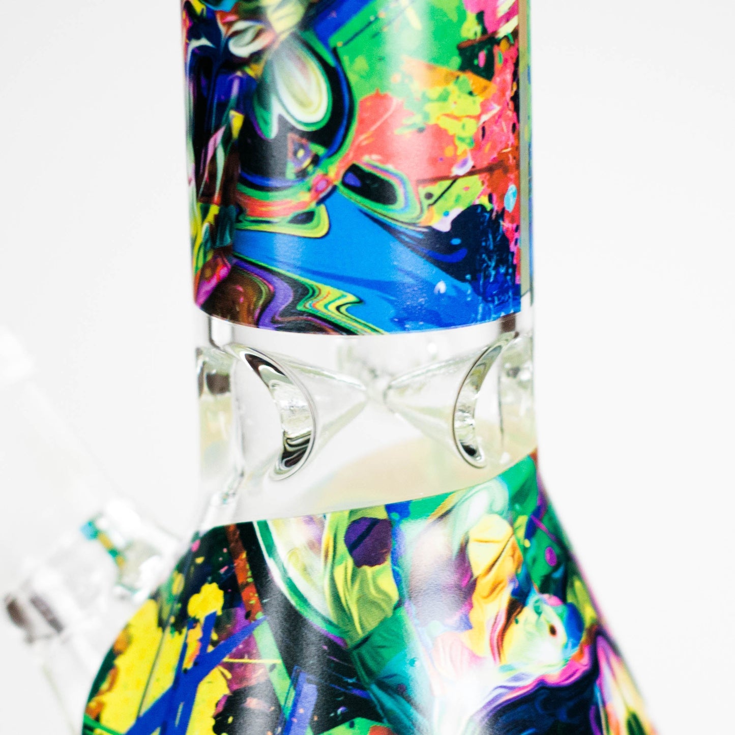 Haze | 8″ Skull Beaker Glass Bong with Color Lip – Green (Mini-Y)