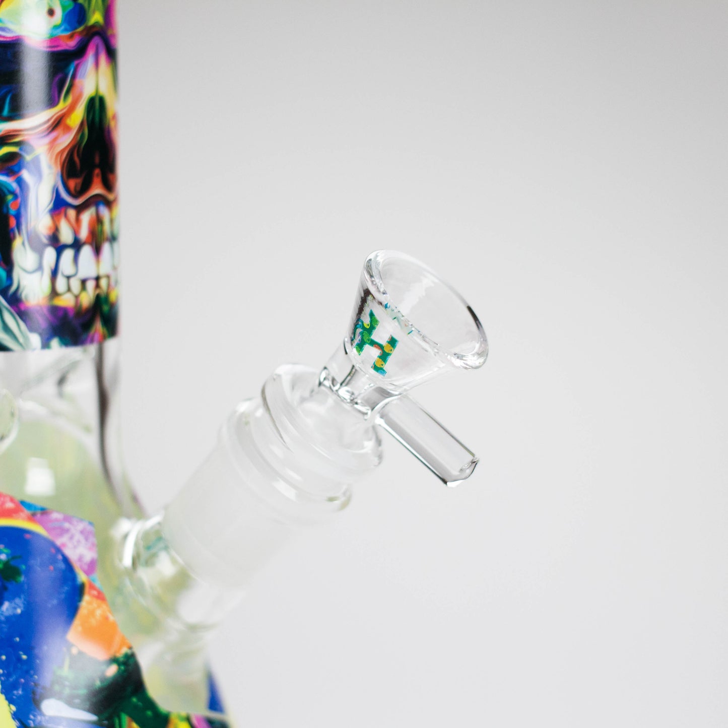 Haze | 8″ Skull Beaker Glass Bong with Color Lip – Green (Mini-Y)