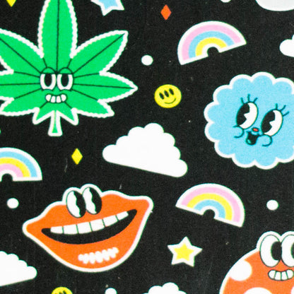 Haze | 9″ Face Emoji Straight Tube Glass Bong with Color End – Pink (Mini-Z)