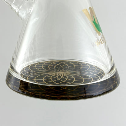 Wellcann | 14" Thickened Base Geometric Gold Beaker Glass Bong