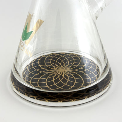 Wellcann | 14" Thickened Base Geometric Gold Beaker Glass Bong