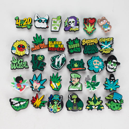 Crossory | Weed Crocs Charms Pack of 30 – Fun Shoe Accessories