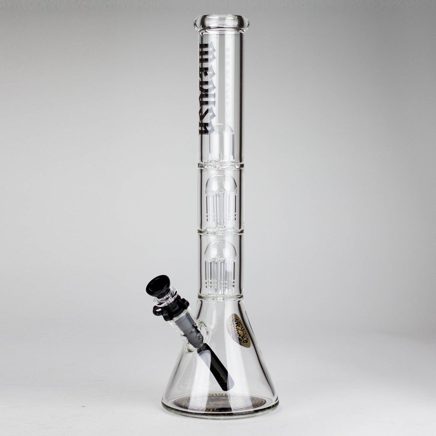 Medusa | 17" 7mm Double Tree Perc Glass Bong with Splash Guard