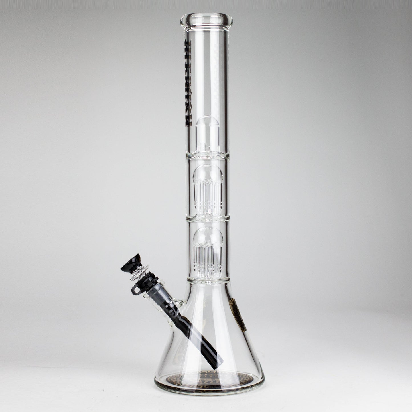 Medusa | 17" 7mm Double Tree Perc Glass Bong with Splash Guard