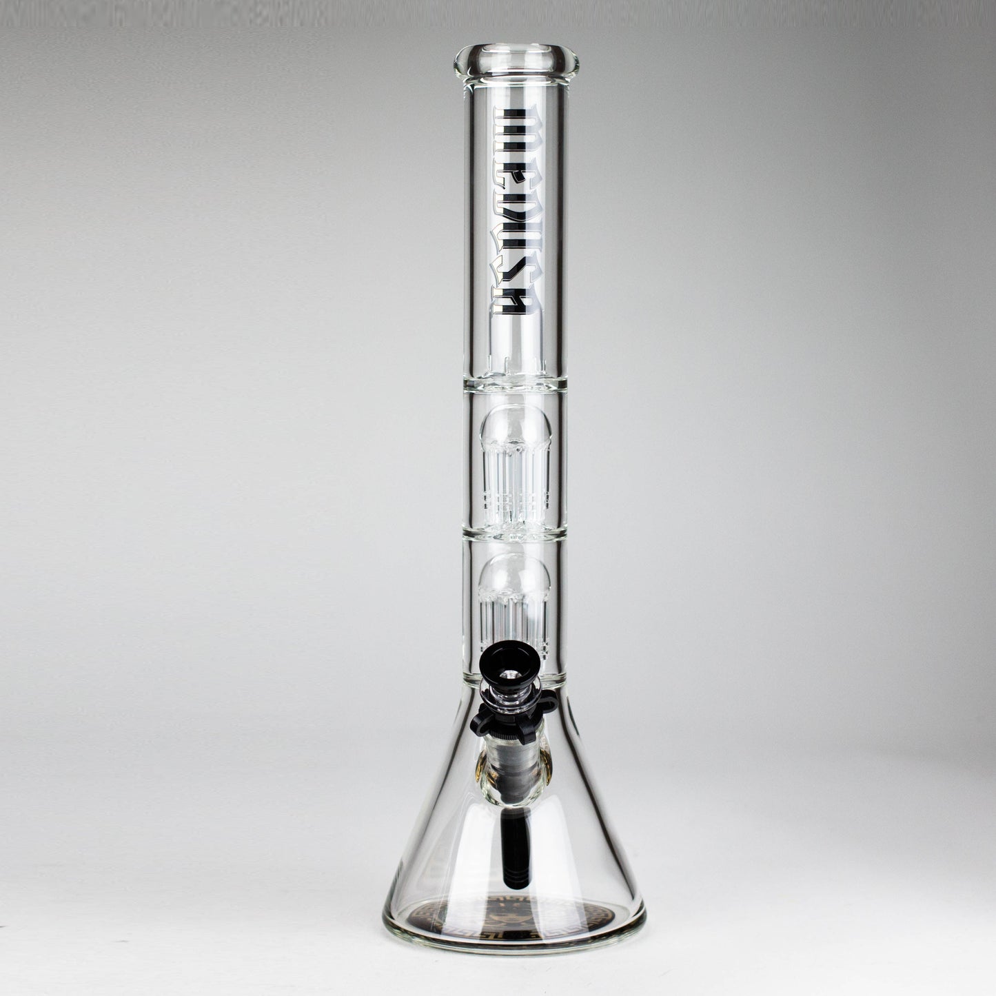 Medusa | 17" 7mm Double Tree Perc Glass Bong with Splash Guard