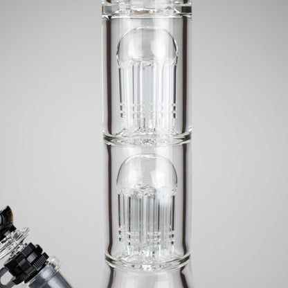 Medusa | 17" 7mm Double Tree Perc Glass Bong with Splash Guard