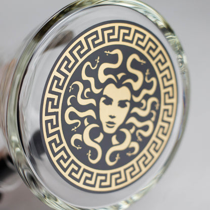 Medusa | 17" 7mm Double Tree Perc Glass Bong with Splash Guard