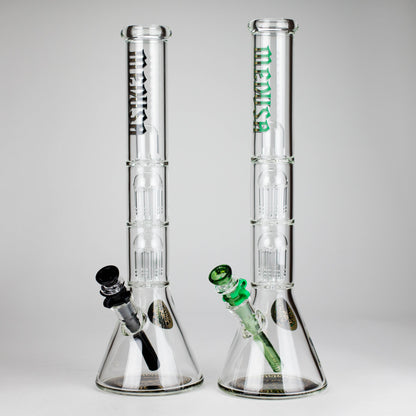 Medusa | 17" 7mm Double Tree Perc Glass Bong with Splash Guard