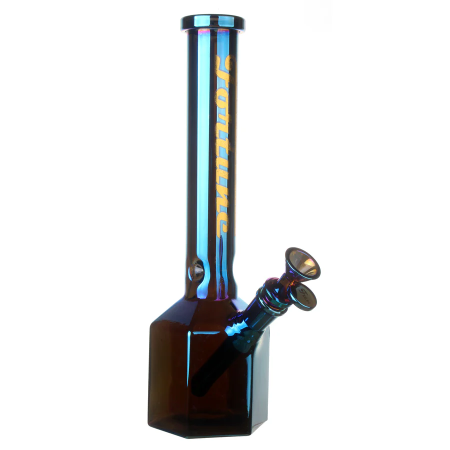 Fortune | 12" Hexagon Electroplated Barrel Base Glass Bong