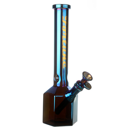 Fortune | 12" Hexagon Electroplated Barrel Base Glass Bong