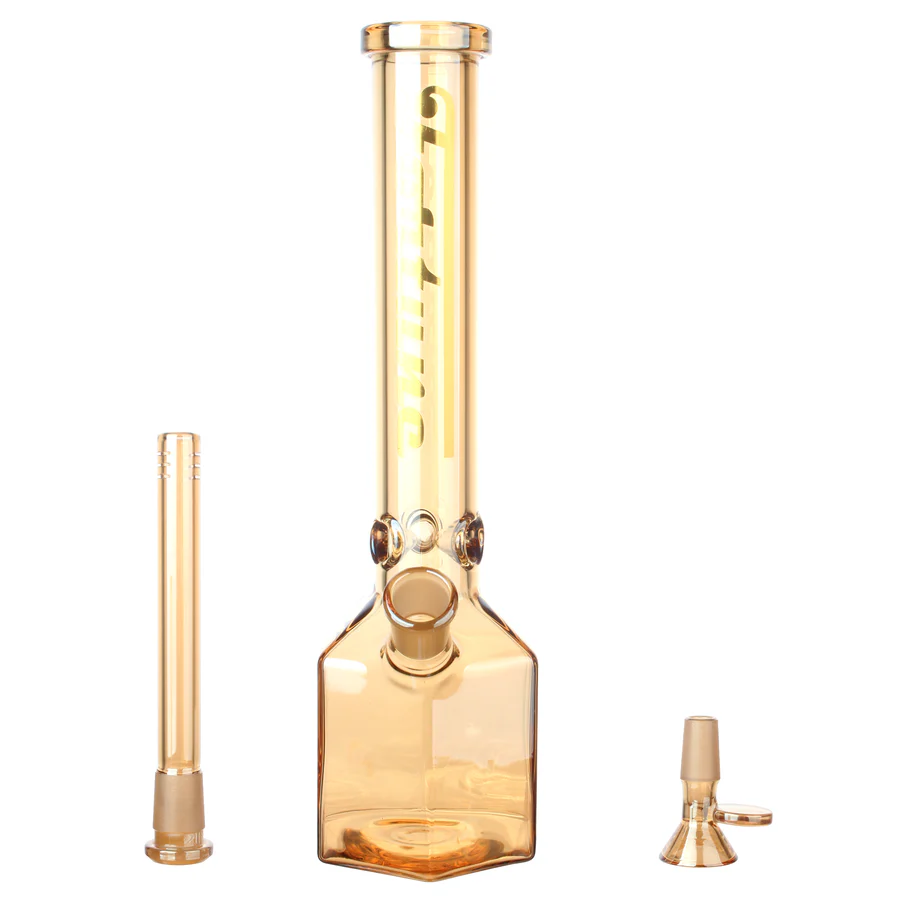 Fortune | 12" Hexagon Electroplated Barrel Base Glass Bong
