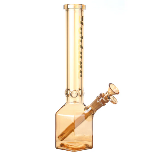 Fortune | 12" Hexagon Electroplated Barrel Base Glass Bong