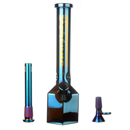 Fortune | 12" Hexagon Electroplated Barrel Base Glass Bong