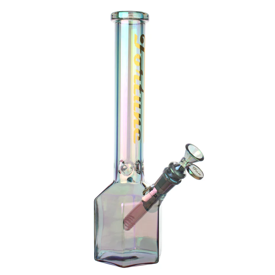Fortune | 12" Hexagon Electroplated Barrel Base Glass Bong