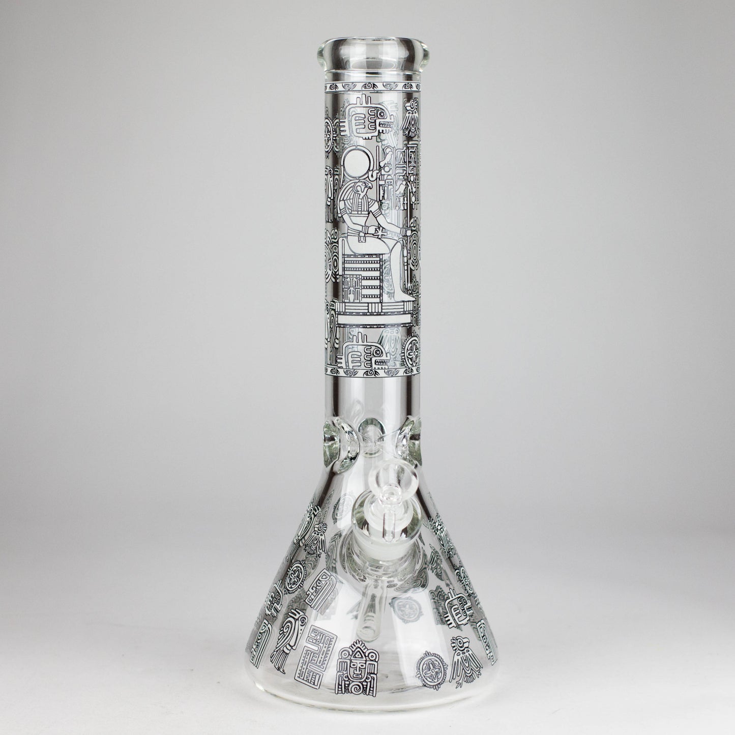 14" Glow-in-the-Dark Egyptian Design Beaker Bong – 7mm Thick