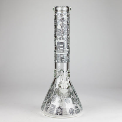 14" Glow-in-the-Dark Egyptian Design Beaker Bong – 7mm Thick