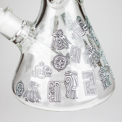 14" Glow-in-the-Dark Egyptian Design Beaker Bong – 7mm Thick