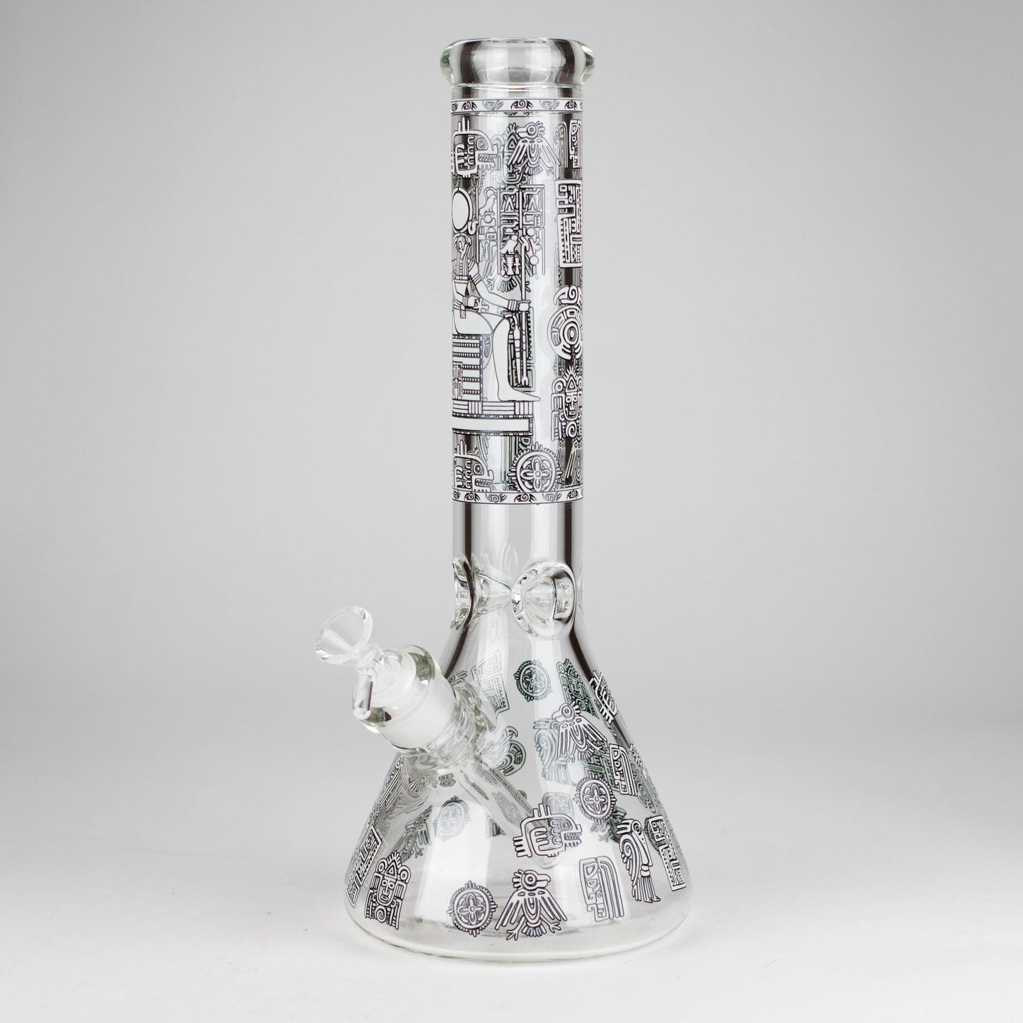 14" Glow-in-the-Dark Egyptian Design Beaker Bong – 7mm Thick