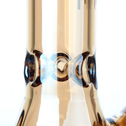 Fortune | Electroplated 10" 5mm Hexagon Glass Beaker Bong - 4 Assorted Colours