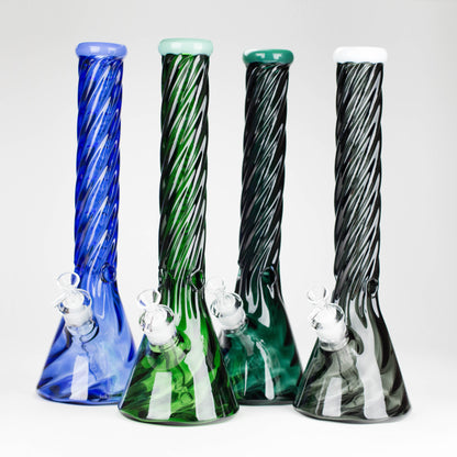 Genie | 16" 9mm Twist Glass Beaker Bong [HH1125]