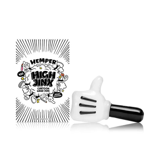 Hemper | 4" High Jinx Glass Hand Pipe – Cartoon Thumbs Up Design [PP5912]