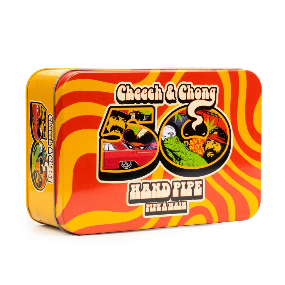 Cheech & Chong® Glass | 5" Clear Commemorative 50th Anniversary Sherlock in a Collectible Tin